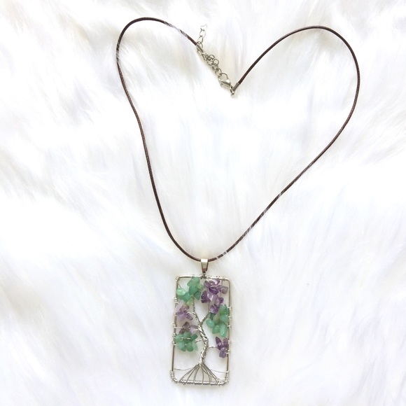 Amethyst Tree Of Life Pendant Necklace - Picture 5 of 6